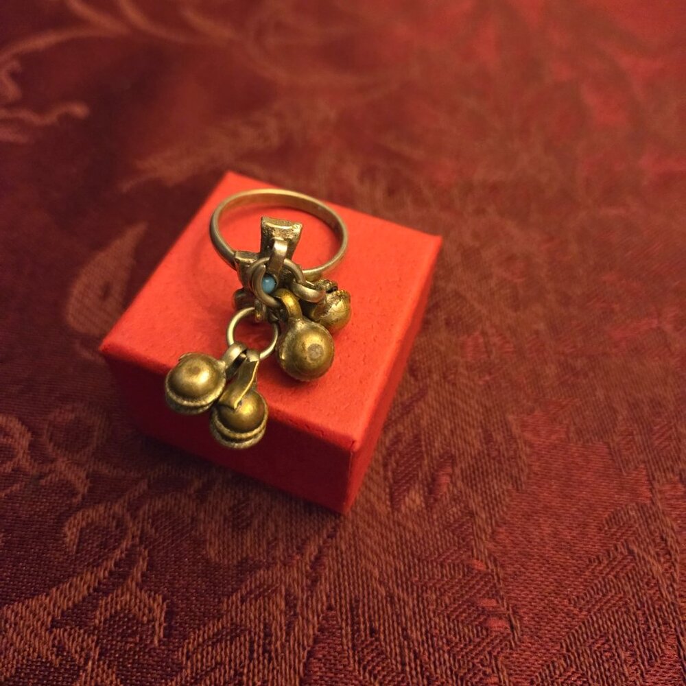 Vintage Brass Ankle Bells Ring